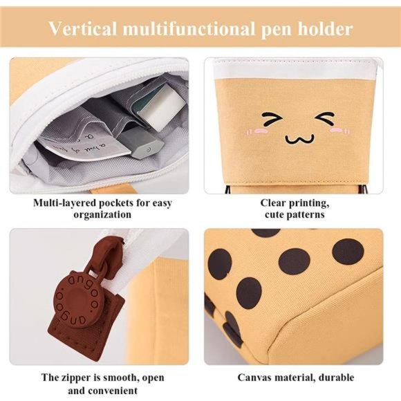 Boba Cute Standing Pencil Case for Kids, Pop Up Pencil Box Makeup Pouch - Picture 8 of 8